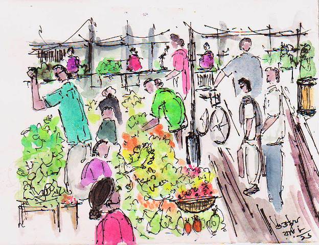 Vegetable Market  2 Painting by Nikita Tekam